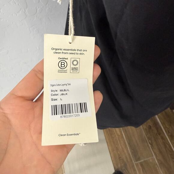 Mate Organic Cotton Layering Tank, Black, L - Picture 3 of 6